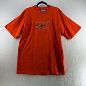 Pacific Surfers Puerto Vallarta Mexico T-Shirt Mens L Sunset Embroidered Orange